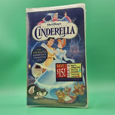 Walt Disney Masterpiece Cinderella VHS Tape Fairy Tale Vintage 1980s New Sealed - Image 1 of 4
