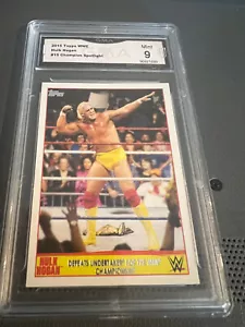HULK HOGAN 2015 TOPPS WWE CHAMPION SPOTLIGHT # 15 GRADED 9 L@@@K - Picture 1 of 2