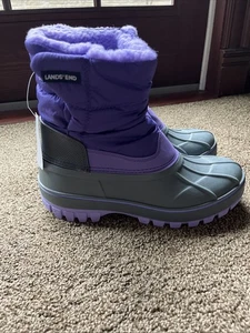 Botas de Nieve Lands' End Flurry Max Aislante Impermeables Púrpura Talla 7 Juvenil. Nuevo - Imagen 1 de 11
