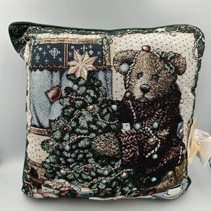 Boyds Bears & Friends Gobelin Kissen Weihnachtsbaum Lichter Bär Neu mit Etikett 1996 Vintage - Bild 1 von 10
