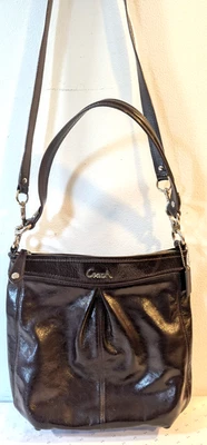 Coach Crossbody Purse - Dark Chocolate Brown Patent Leather - "Ashley" - #F20462 - Image 1 of 4
