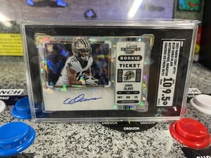 2022 Contenders Optic Chris Olave RC #109 Cracked Ice Prizm /22 SGC 9.5 Auto 10 - Picture 1 of 8
