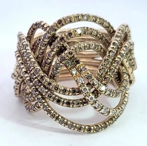 H. STERN Diamant & 18K Gold ZEPHYR Ring Oscar Niemeyer Collection - Bild 1 von 14