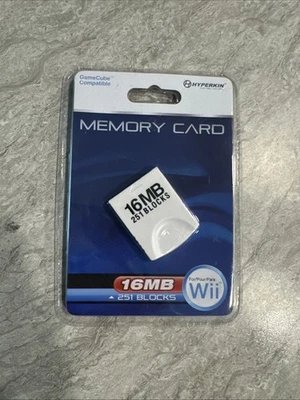 New 2012 Hyperkin 16MB (251 Blocks) White Memory Card For Nintendo Wii GameCube - Image 1 of 2