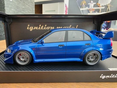 1/18 IG3665 Mitsubishi Lancer Evolution VI GSR CP9A Blue Ignition Model - Photo 1/4