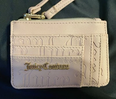 Cartera de cuero rosa vintage Juicy Couture muñeca deboss rubor polvoriento Foto 1 de 4