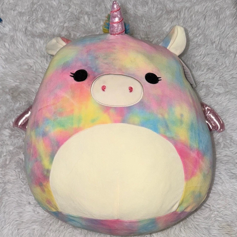 Malvaviscos Jaime Colorido Tie-Dye Unicornio Pegaso Peluche Jumbo 16" Nuevo con Etiquetas Nuevo Foto 1 de 4