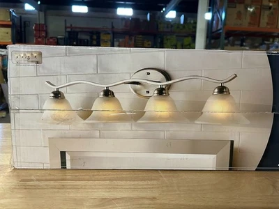 Hampton Bay Andenne 4-Light Brushed Nickel Bath Vanity Light New - Image 1 of 4