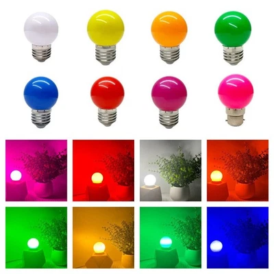 RGB G45 E27 Multicolor LED Light Bulb 2W=20W Halogen Party Lamp Decoration Xmas - Image 1 of 4