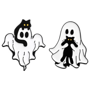 Spilla gatto nero fantasma Halloween creativa simpatica decorazione cartone animato vestiti Acce8989 - Foto 1 di 15