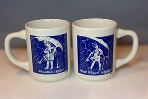 2 tazzine caffè vintage Morton sale ombrello ragazza 1914 e 1921 Giappone blu e bianco - Foto 1 di 9