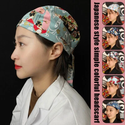 Chef Hat Working Cap Hood Japanese Cuisine Restaurant Waiter unisex Sushi Turban - Image 1 of 4
