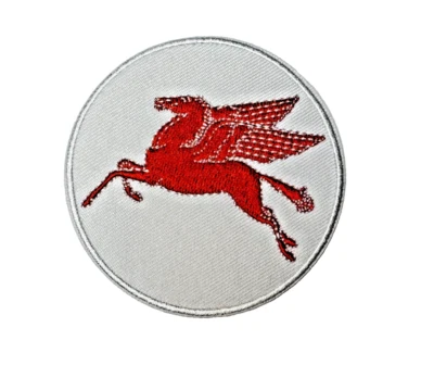Mobil 1 Gas Station Pegasus Premium 3in Embroidered Iron-on Patch - Image 1 of 3