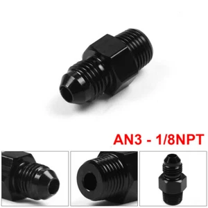 2pcs Aluminum Straight Adapter AN3 to 1/8NPT Fitting for Oil/Fuel/Water/Fluid - Picture 1 of 7