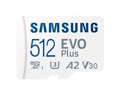 Samsung Evo Plus 512GB microSD Card (SDXC) Card 130MB/s + Adapter, FREE Delivery - Image 1 of 4