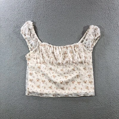 Full Tilt Babydoll Shirt Top Blouse Women’s XL Peach Pink Floral Cottagecore - Image 1 of 4