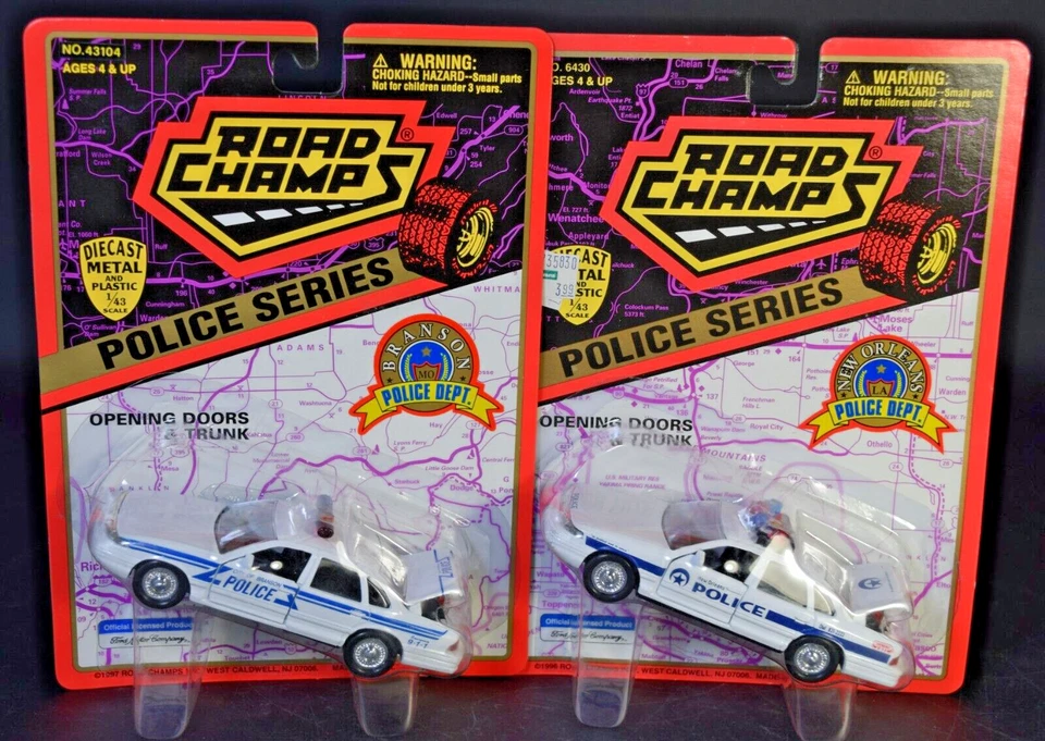(2) Road Champs Departamento de Policía Serie Nueva Orleans #6430 y Branson #43104 Foto 1 de 4
