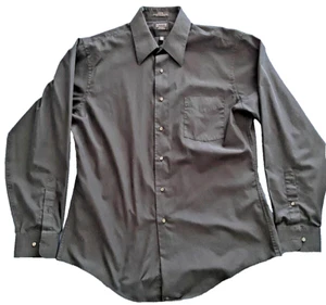 Arrow 1851 Men's Regular Fit Poplin Dress Shirt Black Size Large - Picture 1 of 2