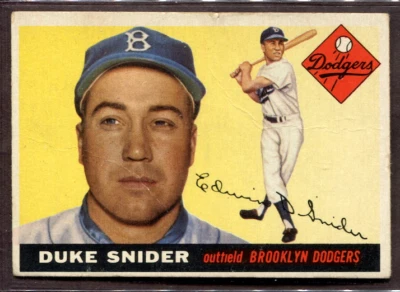 1955 Topps Set-Break #210 Duke Snider baja calidad (arruga) *Jaysace* Foto 1 de 2