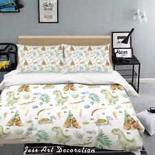 3D Dinosaur Turtle Cartoon Leaves Quilt Cover Set Bedding Sets Pillowcases 6
