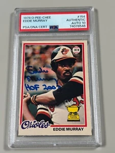 Eddie Murray Signed 1978 O-Pee-Chee Card #154 PSA 10 Auto HOF 2003 RC Rookie OPC - Picture 1 of 4