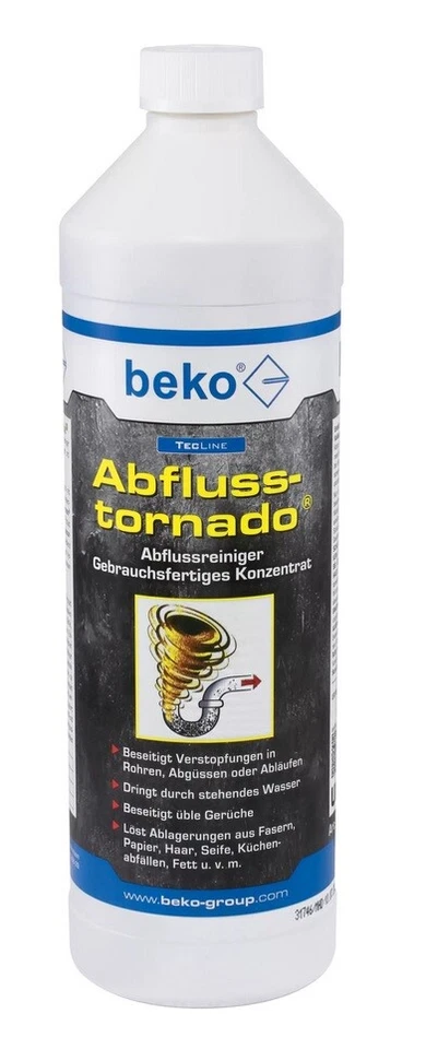 Beko 299281000 Abflusstornado, Abflußfrei, Rohrfrei, Rohrreiniger 1l