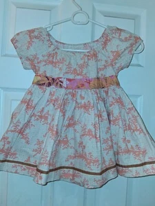 Matilda Jane Size 4 Platinum Orange & Beige Peasant Tunic baby doll style Shirt - Picture 1 of 3