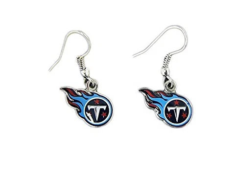 NFL Tennessee Titans Tennessee Titans Earrings J-Hook Logo, Blue, Small Cover