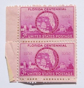 Florida Centennial 1845-1945 3 Cent Postage Stamps (2) WWII Era - Picture 1 of 2