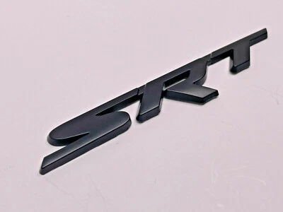 Charger Challenger Jeep Grand Cherokee Matte Black SRT Logo Emblem Nameplate  - Image 1 of 2