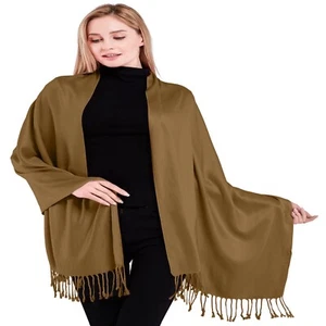 CJ Apparel Scialle Tinta Unita Verde Oliva Chiaro Secondi Sciarpa Stola Pashmina NUOVO - Foto 1 di 12