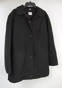 Midnight Velvet Womens L Black Coat Soft Microsuede Button Closure Parka - Picture 1 of 8
