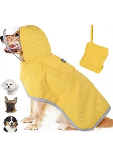 Lukovee Dog Raincoat, Adjustable Dog Rain Jacket w/ Clear Hooded For Large Dogs - Picture 1 of 9