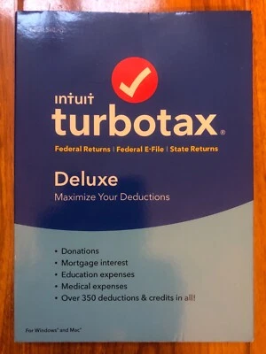 Intuit Turbotax Deluxe + State 2018, New Open Box - Image 1 of 2