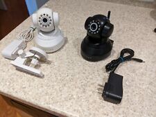 Two (2) Insteon Wireless Ptz Security Cameras, white and black