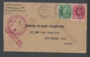 1940 Ontario Canada Union Stamp Co con annullamento duty free in Canada scarso - Foto 1 di 1