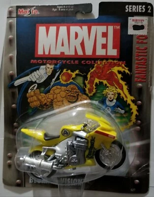 FANTASTIC FOUR DIE CAST MOTORCYCLE BLURRED VISION ULTIMATE MARVEL 2ND SERIES MOC - Image 1 of 2