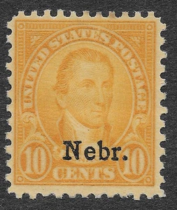 US Scott #679 MNH VF Nebraska Overprint 10c Orange Yellow Monroe SCV $180 - Picture 1 of 2