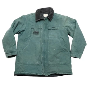 Vintage Kent Swingster Jacket Mens XLT Green Canvas Chore Corduroy Collar 90s - Picture 1 of 11