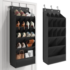 Over the Door Shoe Organizer - 15 Large Pockets - Hanging Shoe Holder for B - Picture 1 of 7