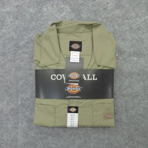 Dickies Short Sleeve Coverall Mens 2XL Regular Khaki Work Uniform Stain Release - Picture 1 of 7