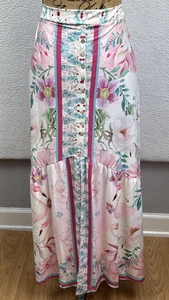 Mujer Floral Flamenco XL Maxi Falda Hada Caprichosa Boho Rosa Cottagecore - Imagen 1 de 24