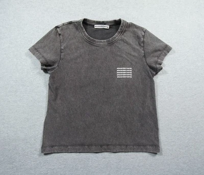Alexander Wang Shirt Womens XSmall Gray Short Sleeve Logo Graphic Casual Ladies - Image 1 of 4