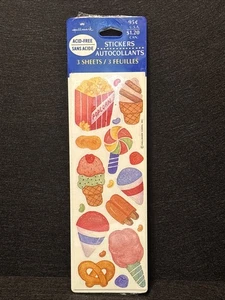 HTF Vintage Hallmark Carnival Food Adesivi 3 Fogli Nuovo Vecchio Stock - Foto 1 di 6