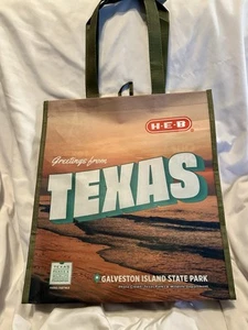 HEB Greetings From Texas Galveston Island SP Reusuable Grocery Tote Bag NWT - Picture 1 of 10