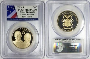 2013-S PCGS PR69DCAM 5 Star Generals Arnold, Bradley 50C #2 ~ FIRST STRIKE - Picture 1 of 3