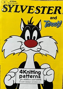 GARY KENNEDY INTARSIA BOOKLET. SYLVESTER & TWEETY DESIGNS. D/K. 24 - 40 ins. - Picture 1 of 5