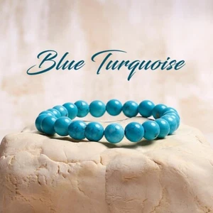 Natural Made Gems Beads Round Elastic Reiki Healing Bracelet 8mm - Picture 1 of 4