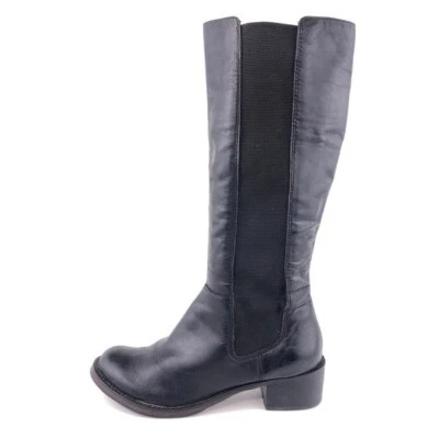 Lucky Brand Black Leather Tall Riding Boots Womens Size 8.5M EUR 38.5 Knee High - Image 1 of 4