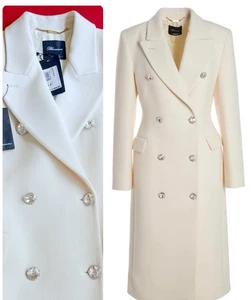 $2500 ❤️ Small US 6 IT 42 BLUMARINE Luxury Women's Wool Coat Blazer Ivory White - Picture 1 of 12